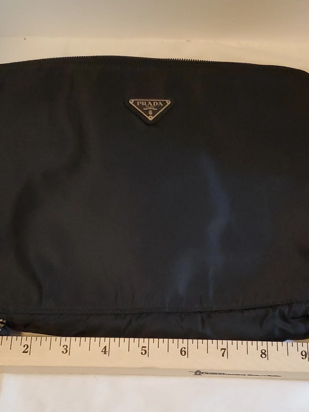 Authentic PRADA MILANO Black Nylon Makeup Bag with Zipper, Pockets - Picture 12 of 13